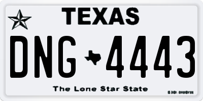 TX license plate DNG4443
