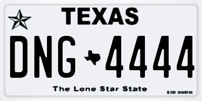 TX license plate DNG4444
