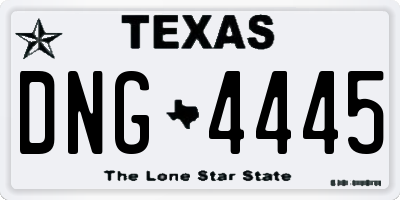 TX license plate DNG4445