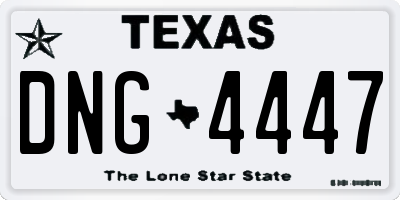 TX license plate DNG4447