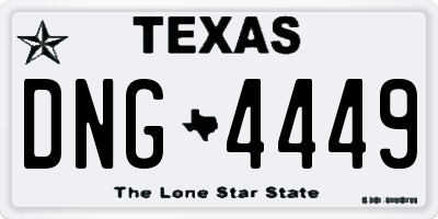 TX license plate DNG4449