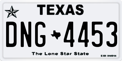 TX license plate DNG4453