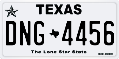 TX license plate DNG4456