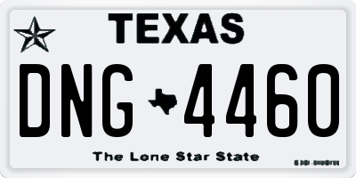 TX license plate DNG4460
