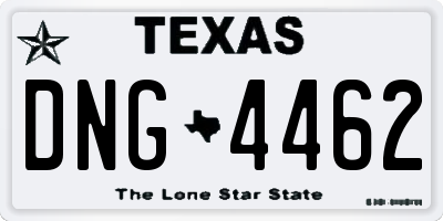 TX license plate DNG4462