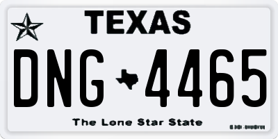 TX license plate DNG4465