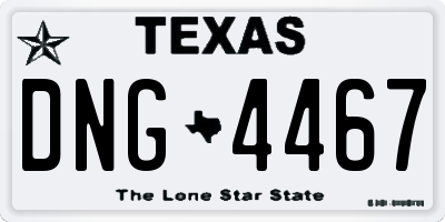 TX license plate DNG4467