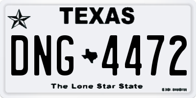 TX license plate DNG4472