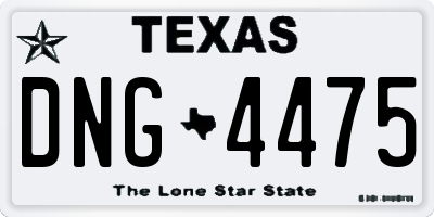TX license plate DNG4475