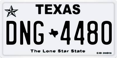 TX license plate DNG4480