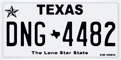 TX license plate DNG4482