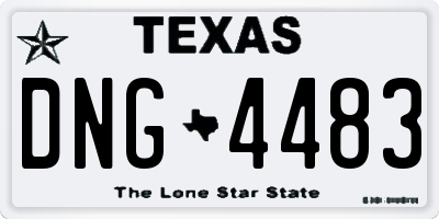 TX license plate DNG4483