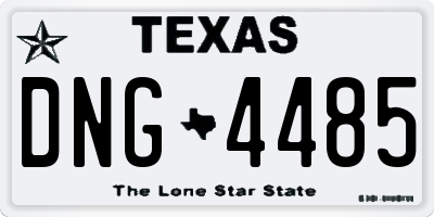 TX license plate DNG4485