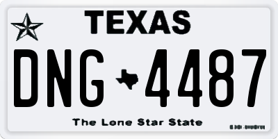 TX license plate DNG4487