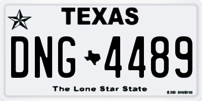 TX license plate DNG4489