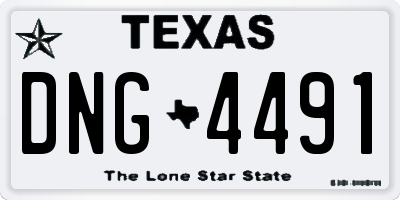 TX license plate DNG4491