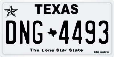 TX license plate DNG4493