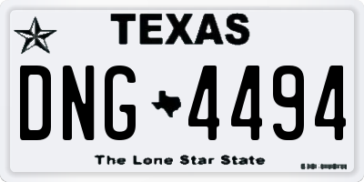 TX license plate DNG4494