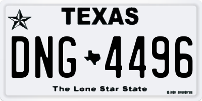 TX license plate DNG4496
