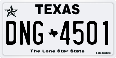 TX license plate DNG4501
