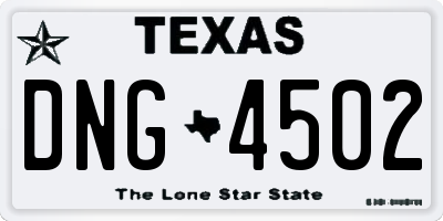 TX license plate DNG4502