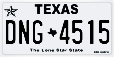 TX license plate DNG4515