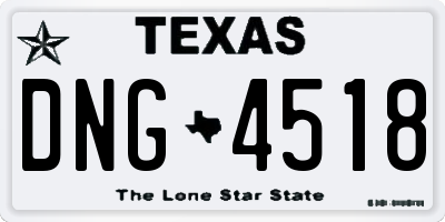 TX license plate DNG4518