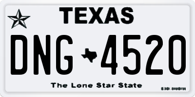 TX license plate DNG4520