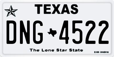 TX license plate DNG4522