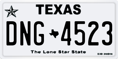 TX license plate DNG4523