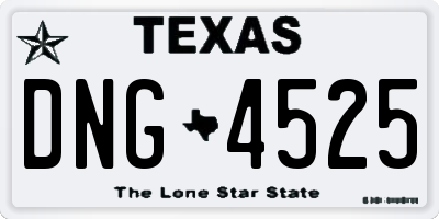 TX license plate DNG4525