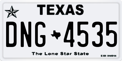 TX license plate DNG4535