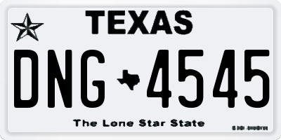 TX license plate DNG4545