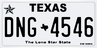 TX license plate DNG4546