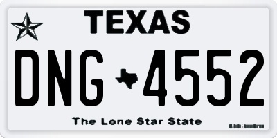 TX license plate DNG4552
