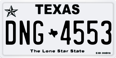 TX license plate DNG4553