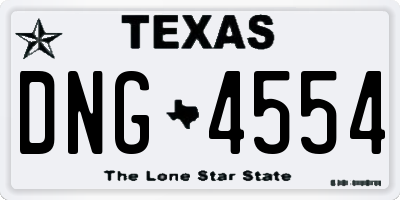 TX license plate DNG4554
