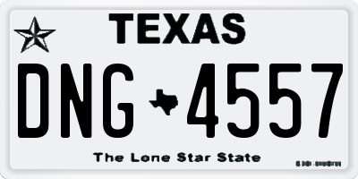 TX license plate DNG4557