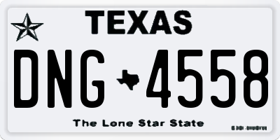 TX license plate DNG4558