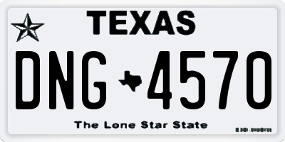 TX license plate DNG4570