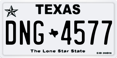 TX license plate DNG4577