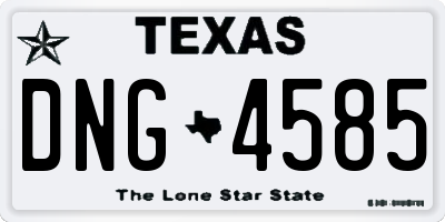 TX license plate DNG4585