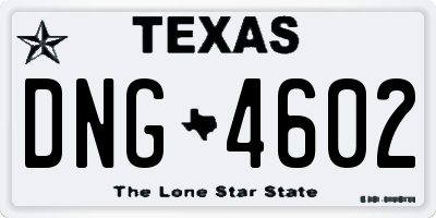 TX license plate DNG4602