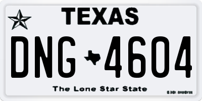 TX license plate DNG4604