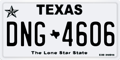 TX license plate DNG4606