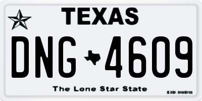 TX license plate DNG4609