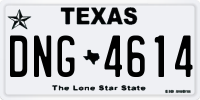 TX license plate DNG4614