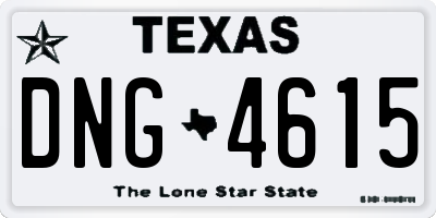 TX license plate DNG4615