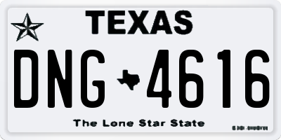 TX license plate DNG4616