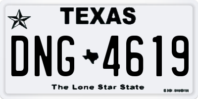 TX license plate DNG4619